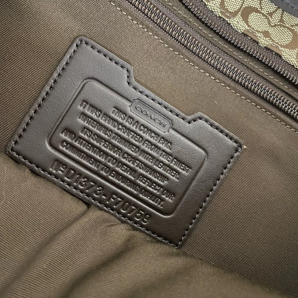 Coach Brown Briefcase with Signature Monogram and Leather Trim - Picture 10 of 10